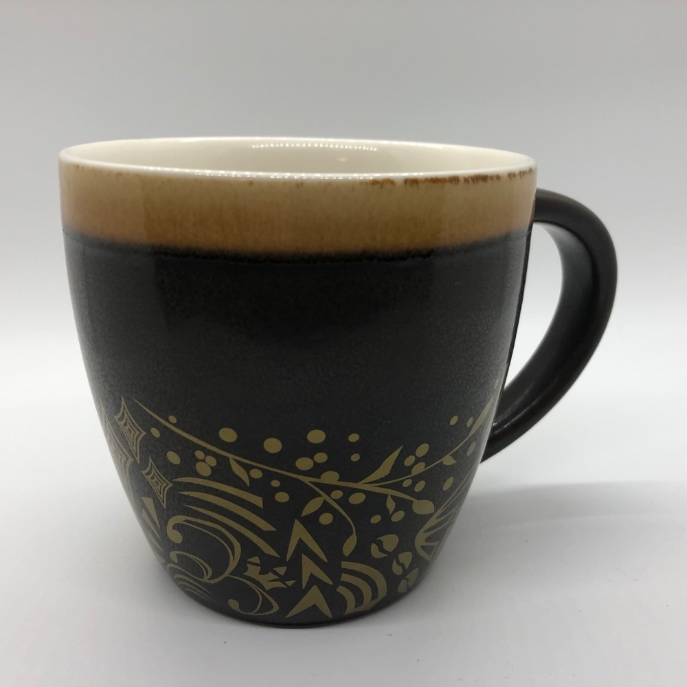 2011 STARBUCKS Brown Gold BONE CHINA Coffee Mug
